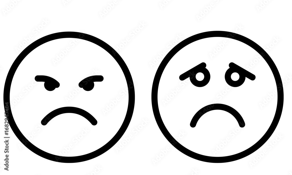 Obraz premium Sad face vector illustration