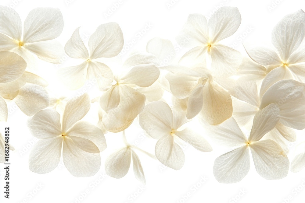 Fototapeta premium Jasmine flowers petals white arrangement.