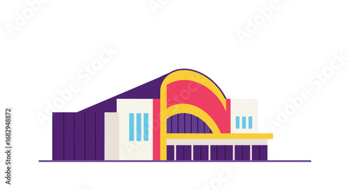 Modern flat architecture of a contemporary concert hall design