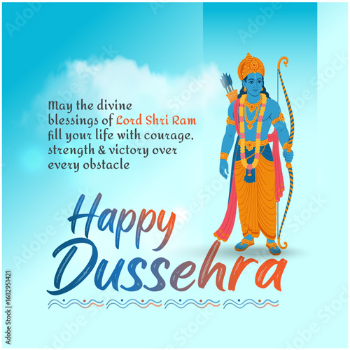 Dussehra Sri Ram Social Media Post Vector