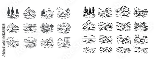 Camping Icons Grid