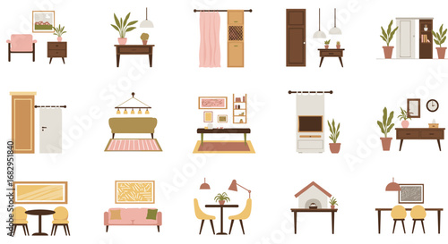 Cozy home interiors: a collection of modern flat furniture and decor designs