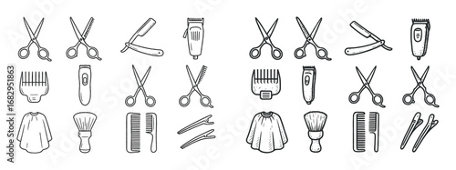 Hand-Drawn Salon Tools