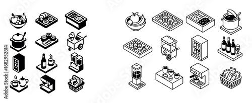 Isometric Airport Lounge Icons
