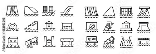 Hydroelectric Plant Icons