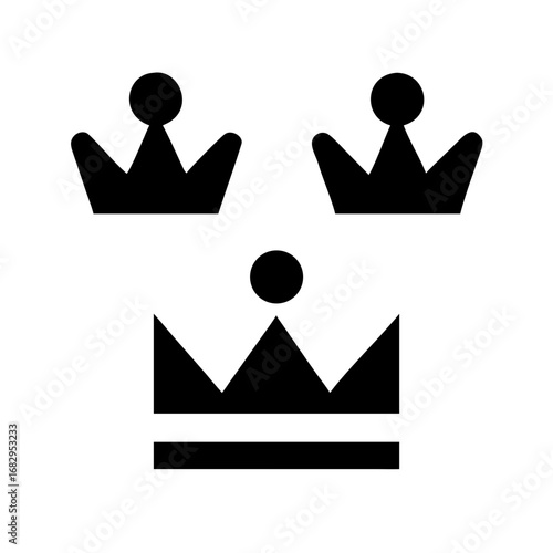 Three crowns symbol representing swedish national emblem