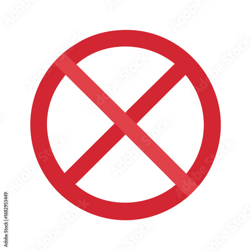 Red no sign with a circle and a cross