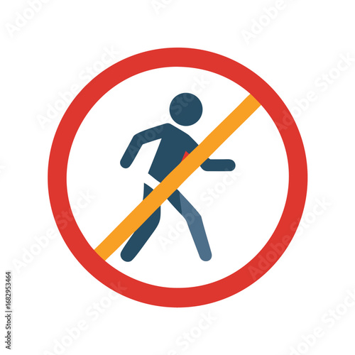 No entry sign with a red circle and a person