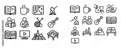 Minimalist Family Fireside Icons