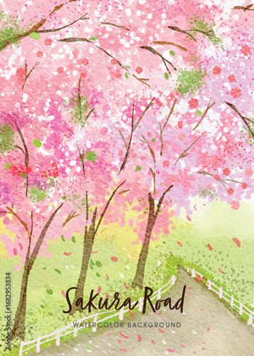 Delicate Watercolor Lonely Cottage in Idyllic Landscape Background Illustration