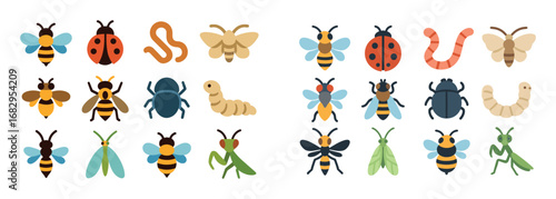 Colorful Insect Icons