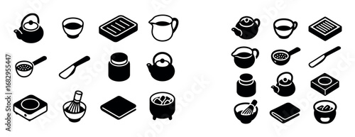 Isometric Tea Ceremony Icons