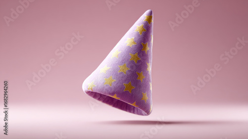 Wallpaper Mural Floating purple party hat with stars on a pink background. Torontodigital.ca