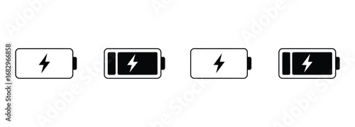 WebCaptivating battery icons showcase charge levels and power status with a modern, clean aesthetic perfect for tech, energy, or design projects.