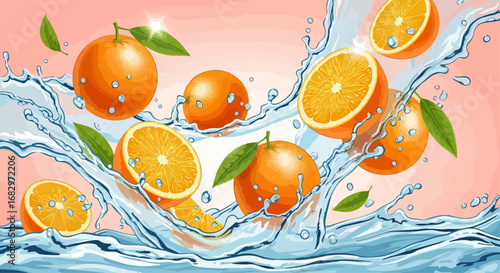 Fresh orange splash illustration
