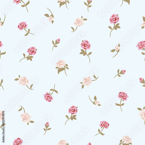 roses seamless pattern , vector , illustration