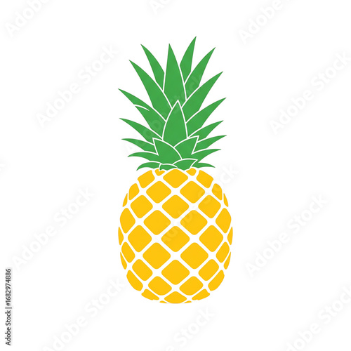 A stylized vector illustration of a pineapple, perfect for tropical, summer, and healthy food concepts.