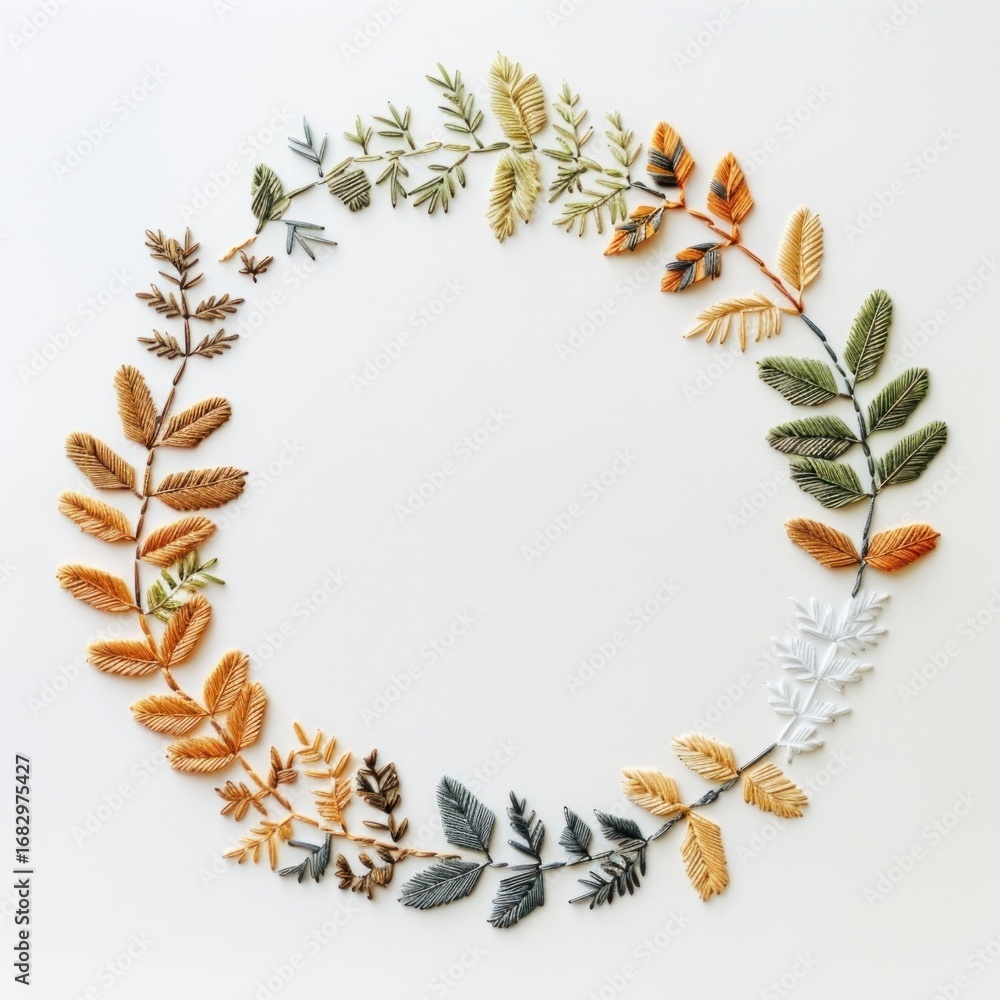 Obraz premium Elegant botanical wreath design