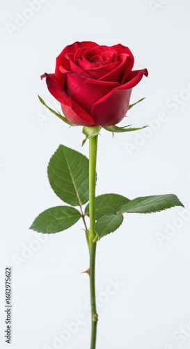 Wallpaper Mural Beautiful red rose flower isolated on white background Torontodigital.ca