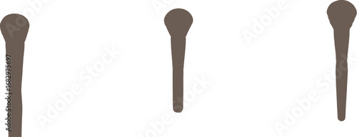 Three Makeup Brushes on White Background cosmetic brush