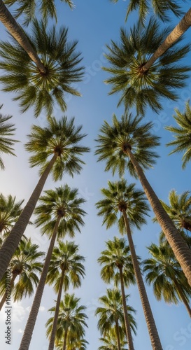 Wallpaper Mural Tall palm trees reaching toward clear blue sky in tropical setting Torontodigital.ca
