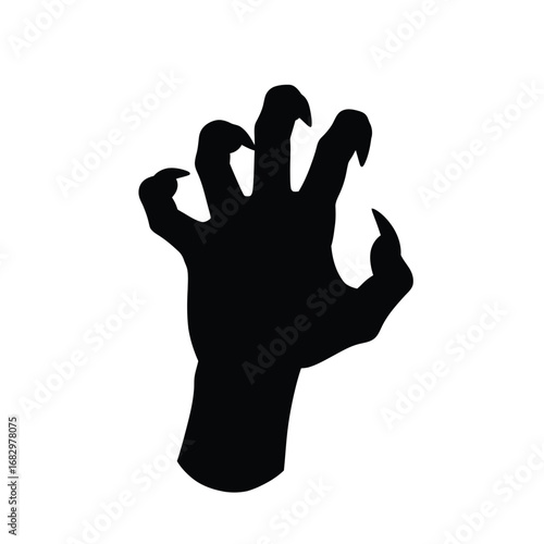 Monstrous clawed hand silhouette monster sharp