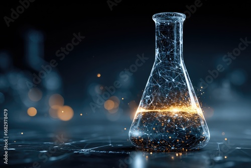 Sci-fi flask, glowing network
