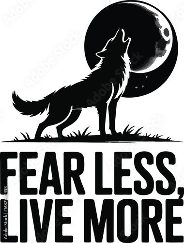 Fearless live more typography design isolated on transparent background