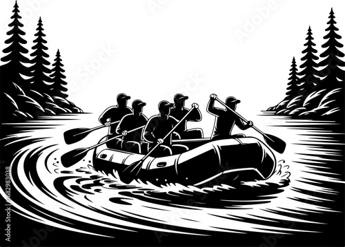 Whitewater Rafting Adventure Vector Bundle