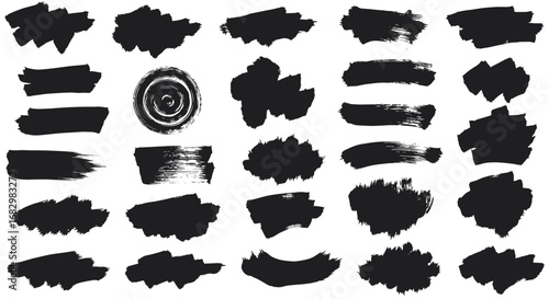 Bold grunge brush stroke set for creative designs and artistic projects