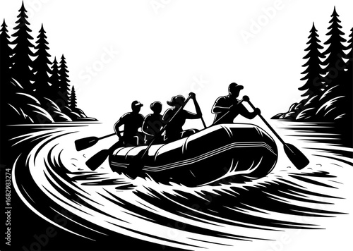 Whitewater Rafting Adventure Vector Bundle