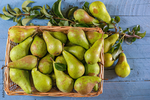 Conference Pears on a rustic table