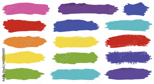 Colorful brushstroke collection for creative design projects