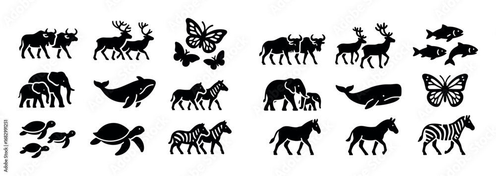 Obraz premium Animal Migration Icons