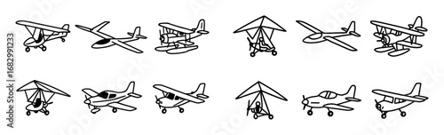Doodle Light Aircraft Icons