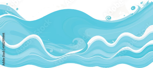 Abstract Transparent Watercolor Ocean Wave Texture Soft Blue and Green Background for Banner Design