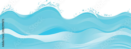 Blue and Green Watercolor Abstract Soft Ocean Wave Texture Background for Creative Graphic Work
