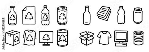 Recycling Doodle Icons