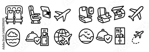 Air Travel Doodle Icons