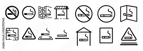 Smoking Area Icon Grid