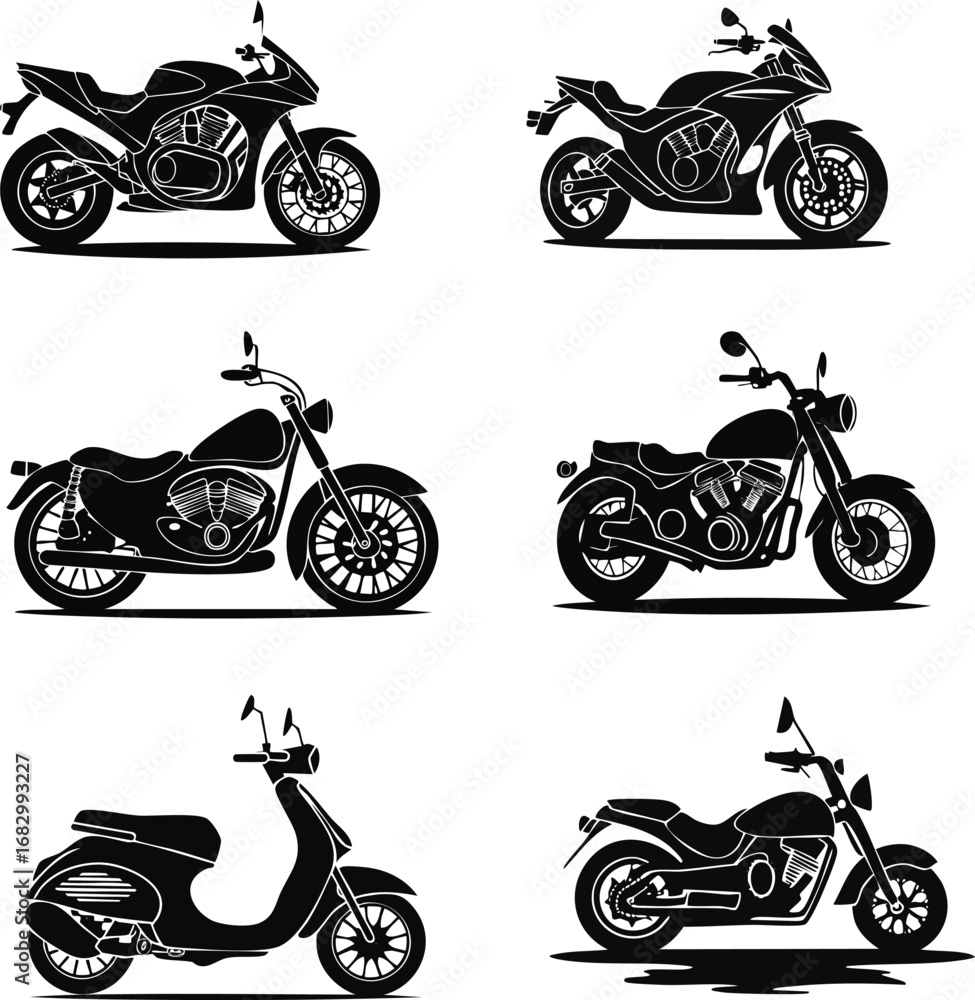 Obraz premium Motorcycle Vector Set