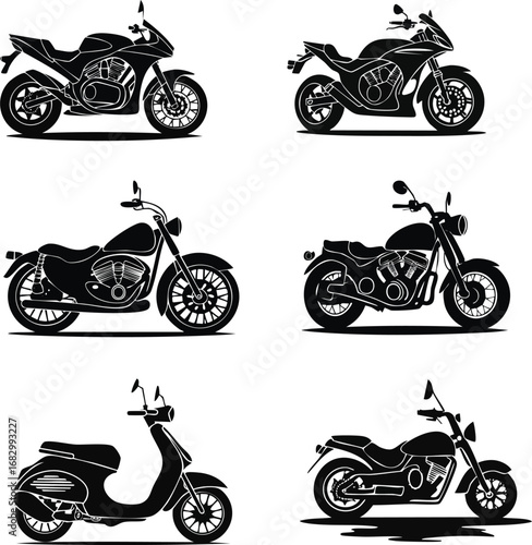 Motorcycle Vector Set