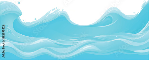 Watercolor Ocean Wave Abstract Blue and Green Soft Texture Background for Banner and Graphic Projects