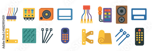 Car Audio Installation Icons