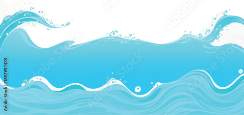 Blue Green Watercolor Ocean Wave Background Abstract Texture for Graphic Resource and Modern Design