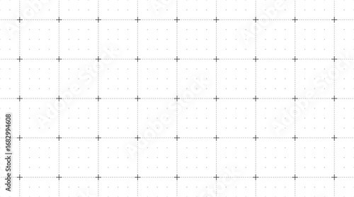White background with a bright black line grid creating a square pattern. Blueprint background for technology, architecture, or infographic project concept. Blank grid paper sheet vector illustration