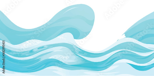 Abstract Soft Watercolor Blue and Green Ocean Wave Texture Background for Creative Graphic Resources