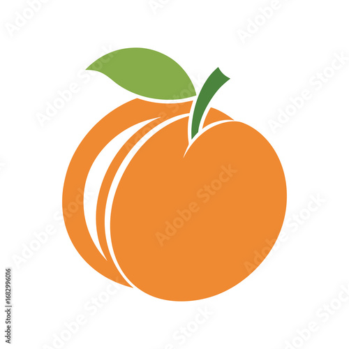Orange fruit isolated on white background vector illustration with leaf