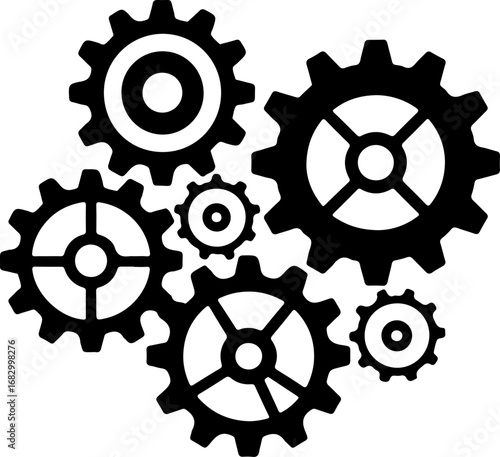 Interlocking Gears Vector Graphics 