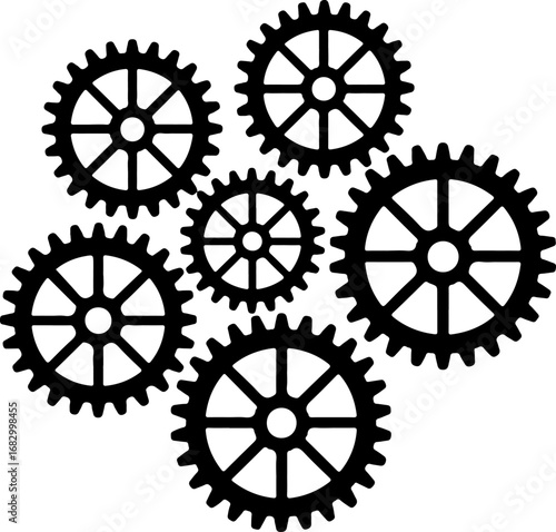 Interlocking Gears Vector Graphics 